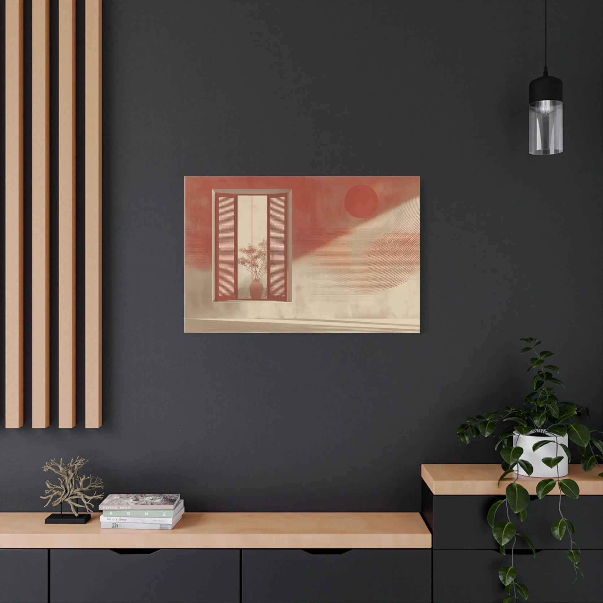 Tableau fenêtre XXL — point focal d une salle à manger