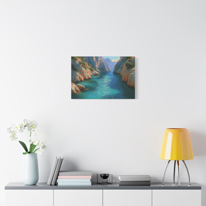 Calanques mediterraneennes avec falaises rocheuses pins et eau turquoise - Art Virtuoso - vue 10/20