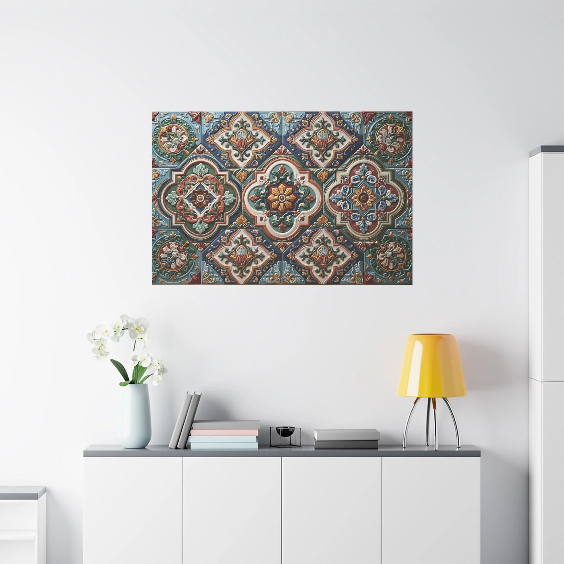 Tableau en Mosaïque Zellige Fès Meknès - Étoile Marocaine - vue mur grande hauteur