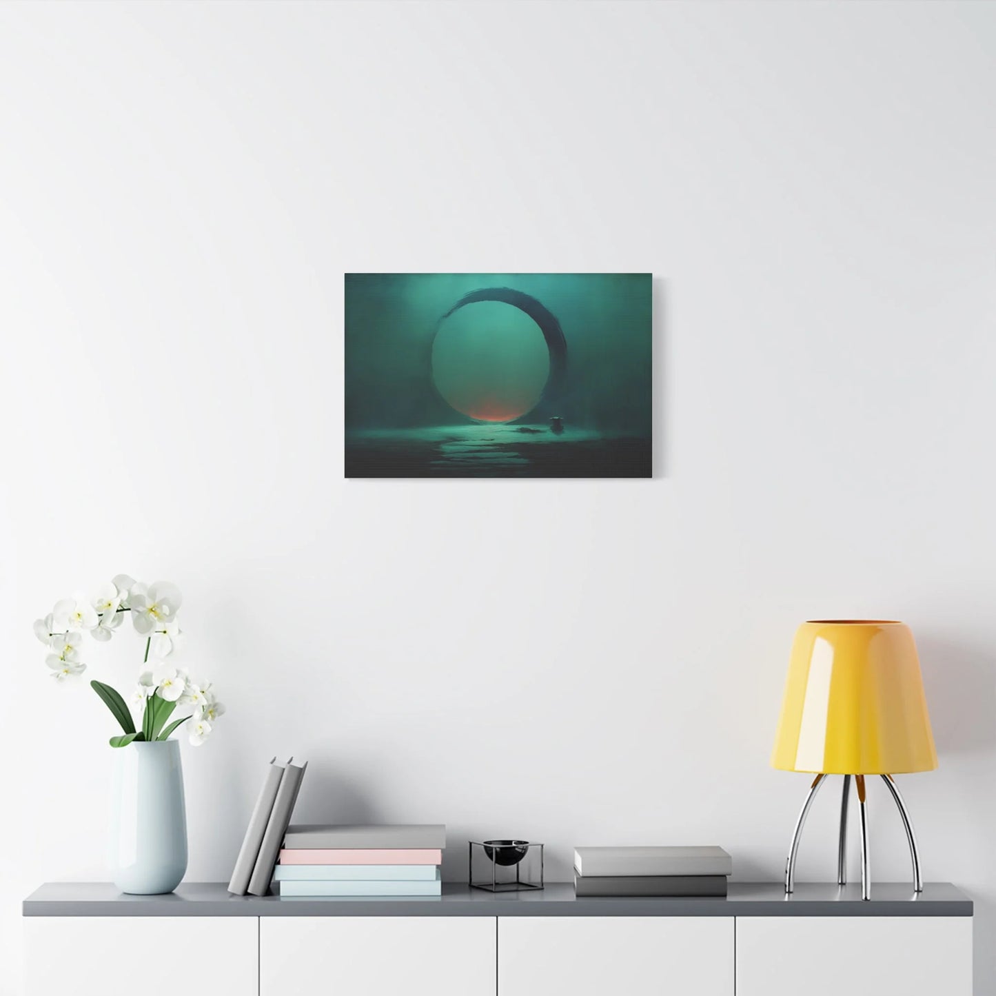 Tableau Enso vert sauge esprit minimaliste japonais