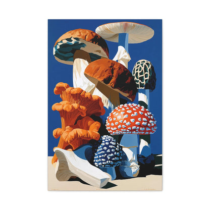 Tableau Nature Morte Planche Botanique Champignons - Cabinet Forestier - intégration salon scandinave