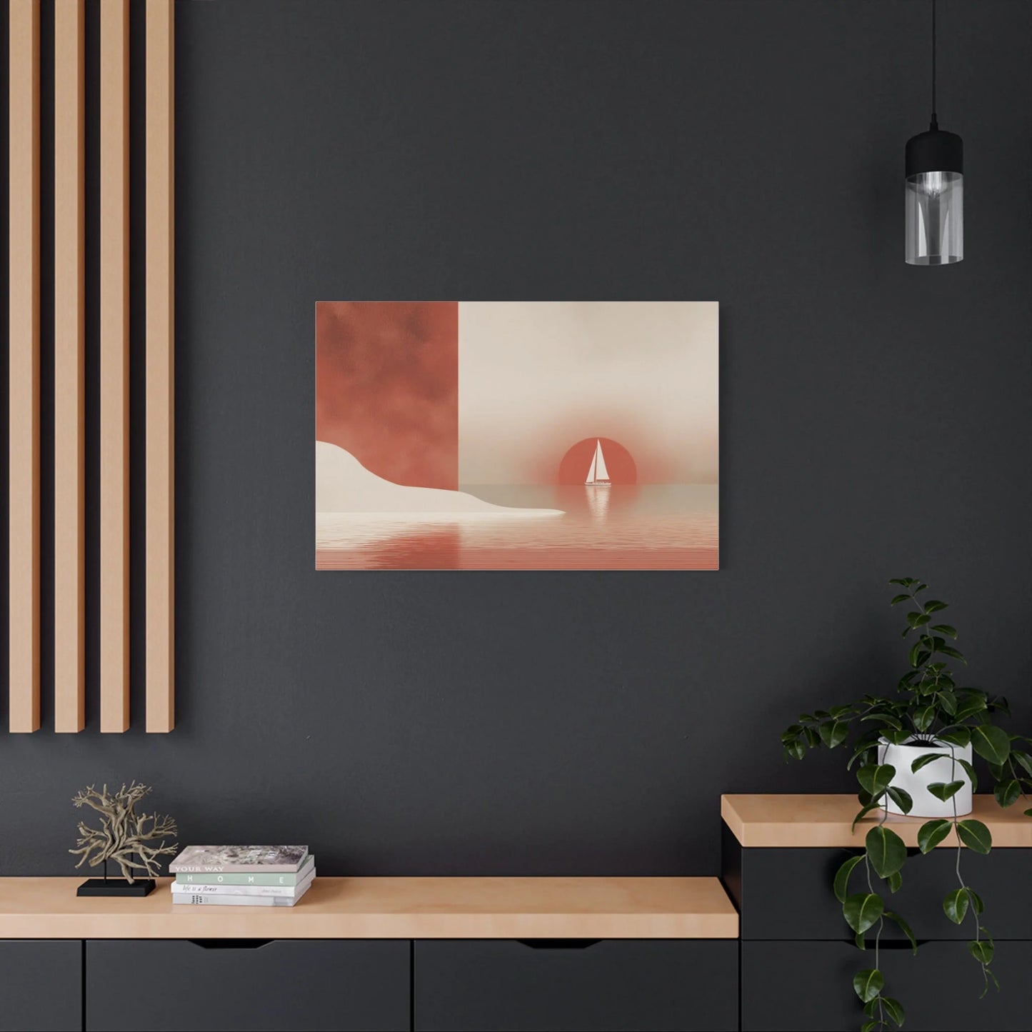 Tableau tableau voilier XXL — point focal d'une chambre