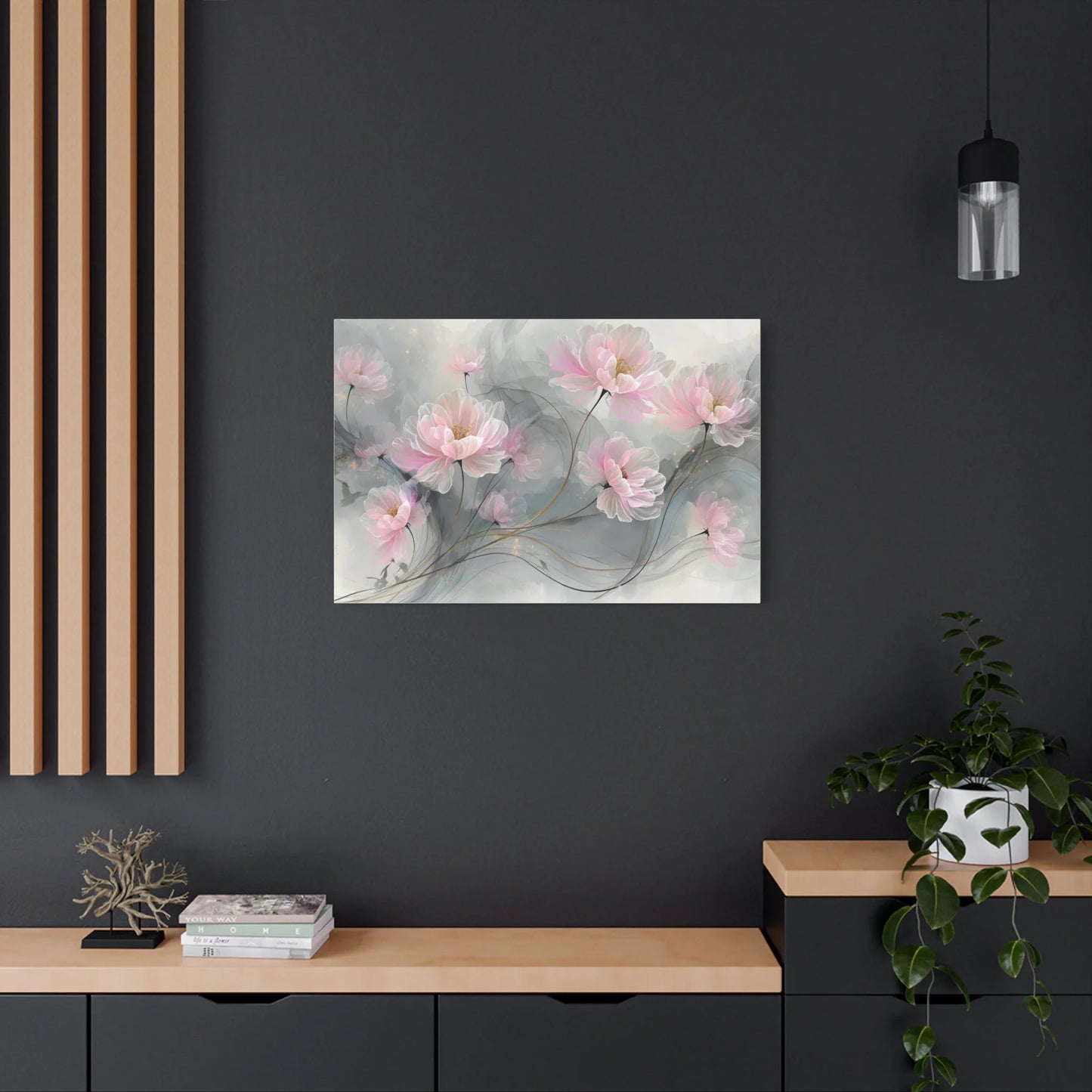 Tableau Pivoines atmosphère onirique apaisée