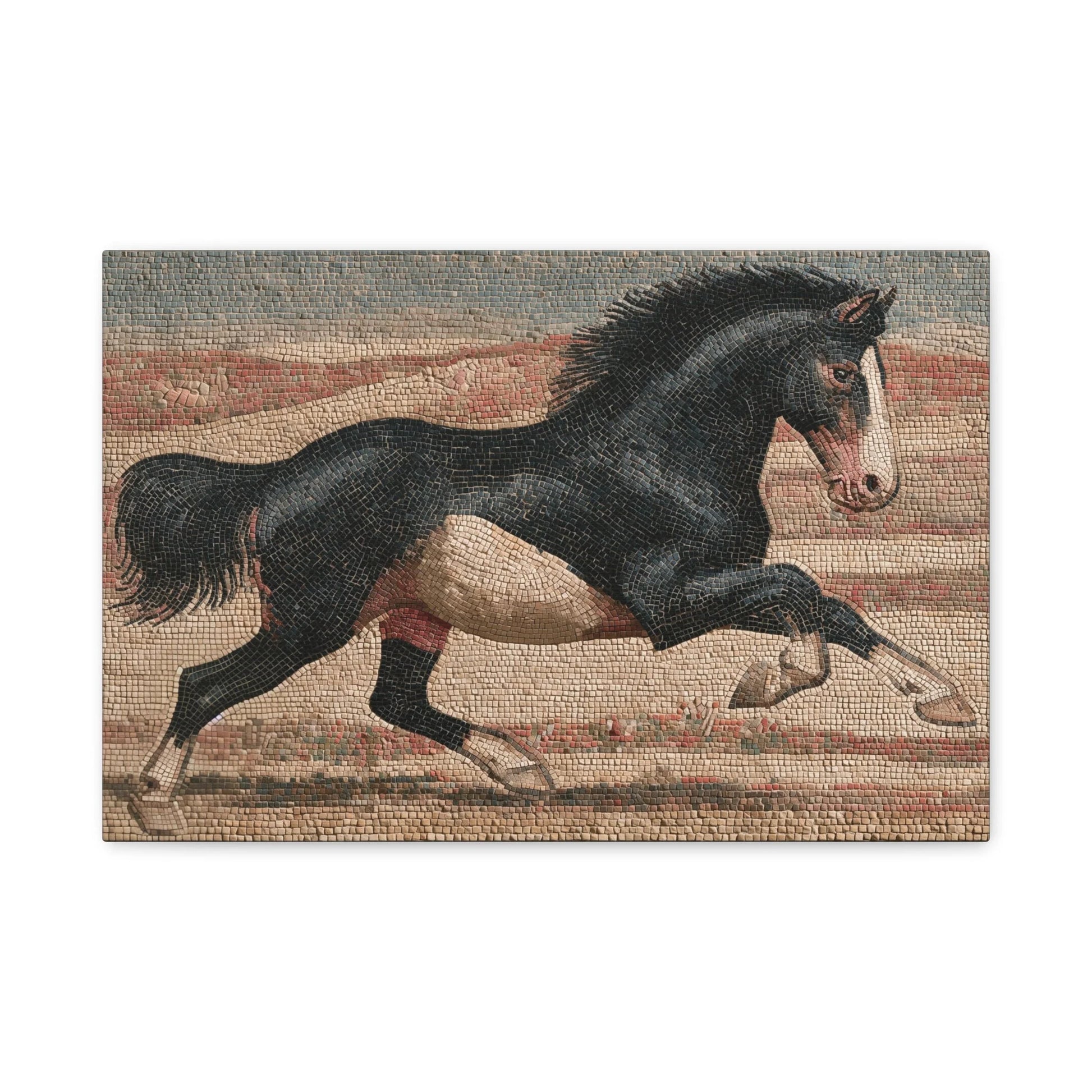 Tableau en Mosaïque Cheval Romain au Galop - Course Antique