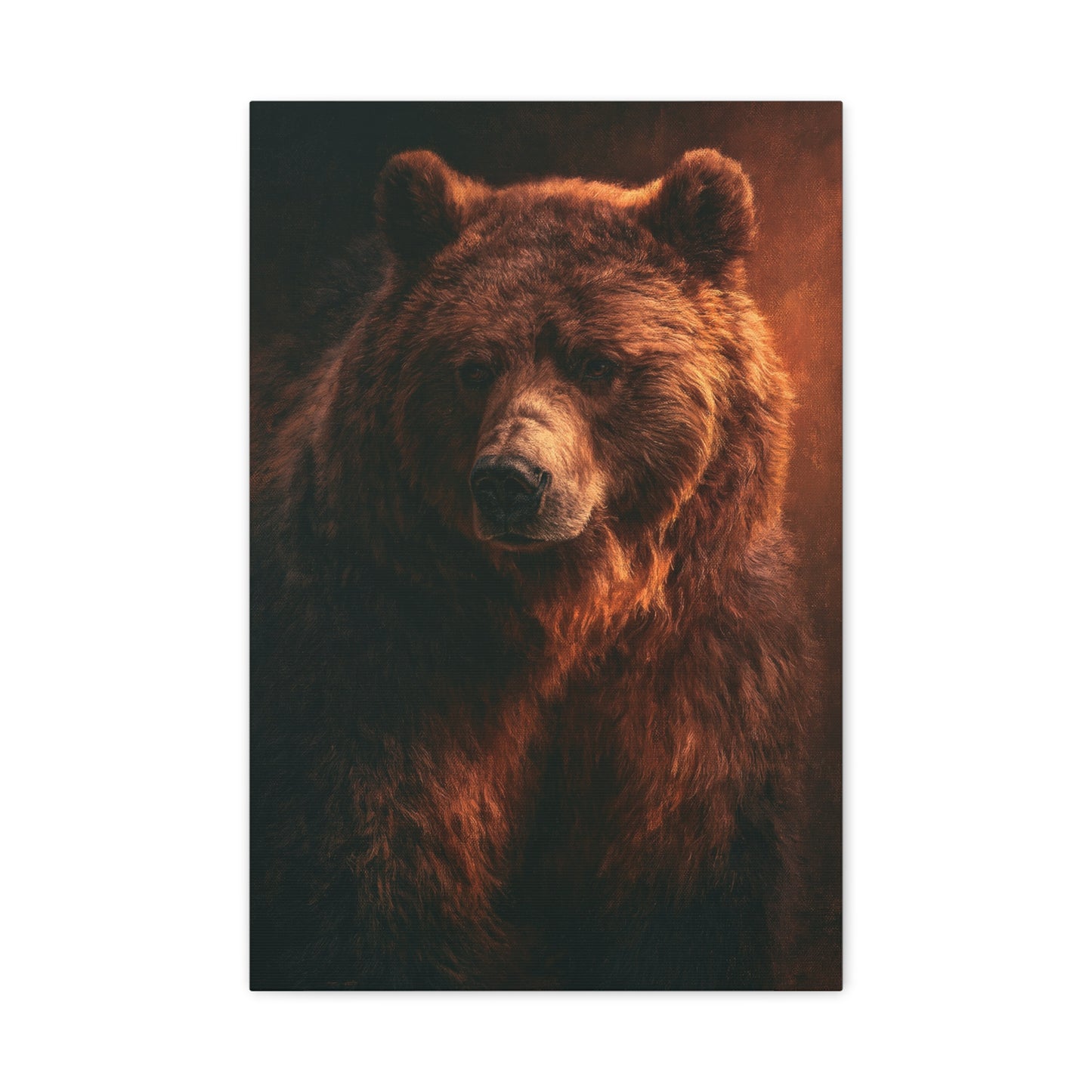 Tableau Ours Brun Peinture Huile - Matière Fauve - format M