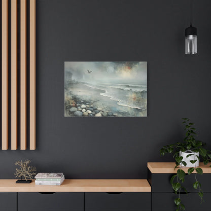 Tableau Plage brumeuse atmosphère paysage romantique nordique