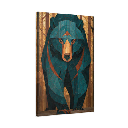 Tableau en Mosaïque Ours Brun Forêt - Gardien Byzantine - décor mural panoramique