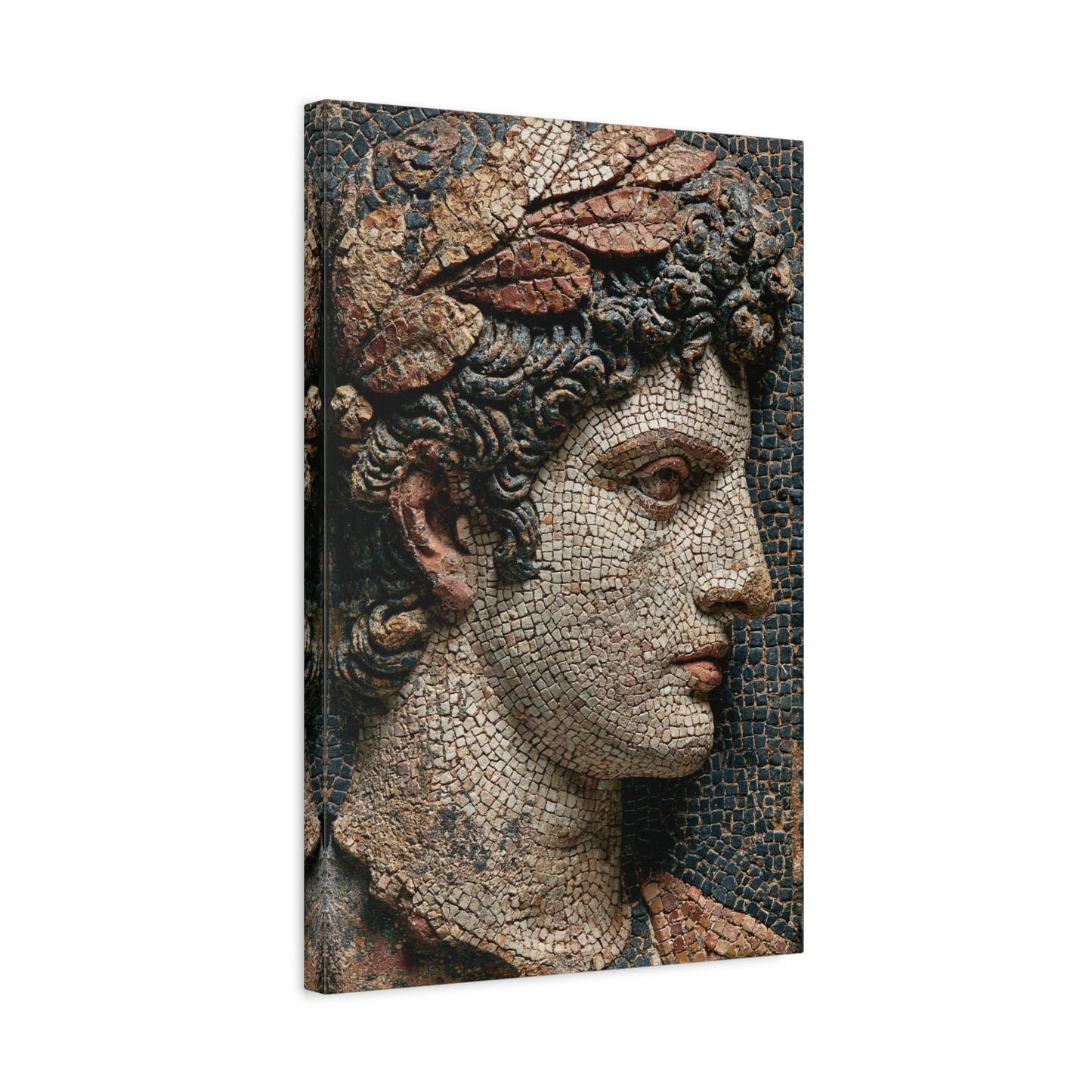 Tableau en Mosaïque Buste Grec Antique - Profil de Marbre - intégration loft industriel