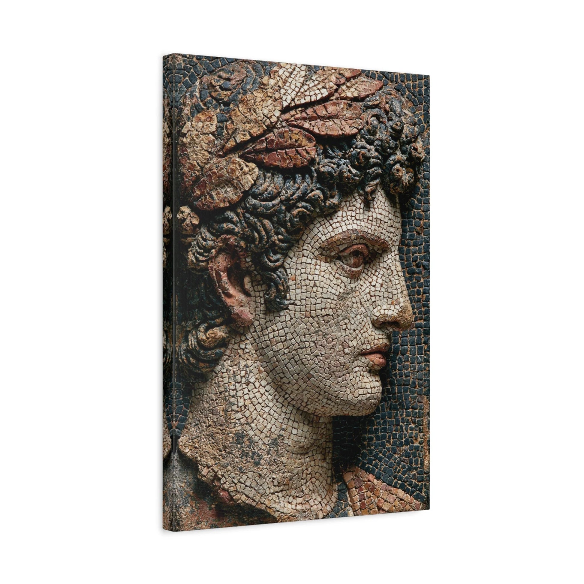 Tableau en Mosaïque Buste Grec Antique - Profil de Marbre - intégration loft industriel