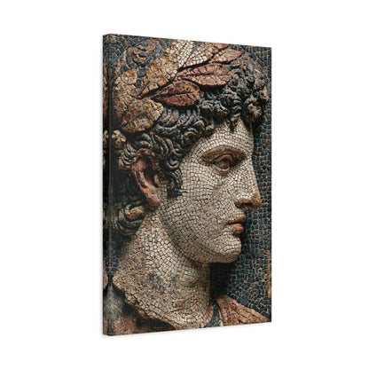 Tableau en Mosaïque Buste Grec Antique - Profil de Marbre - intégration loft industriel