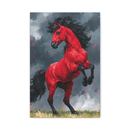Tableau Cheval Cabré Rouge - Fougue d'Andalousie