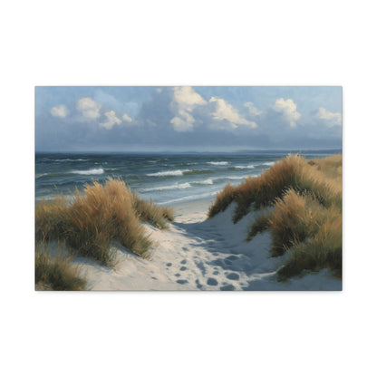 Dunes grises avec oyats et chemin de sable vers la mer du Nord - Art Virtuoso - vue 2/20