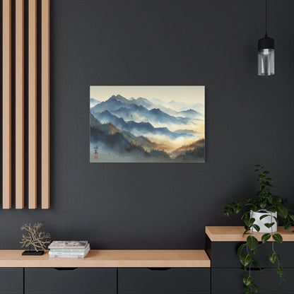 Tableau Montagnes brumeuses atmosphère rouleaux Song