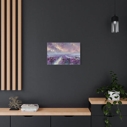 Tableau Détail des allées de lavande violettes