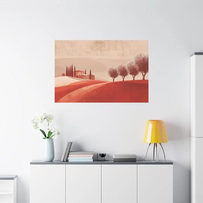 Tableau décoration murale terracotta — paysage toscan format horizontal