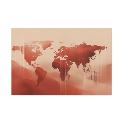 Tableau tableau mappemonde derrière un bureau en bois massif