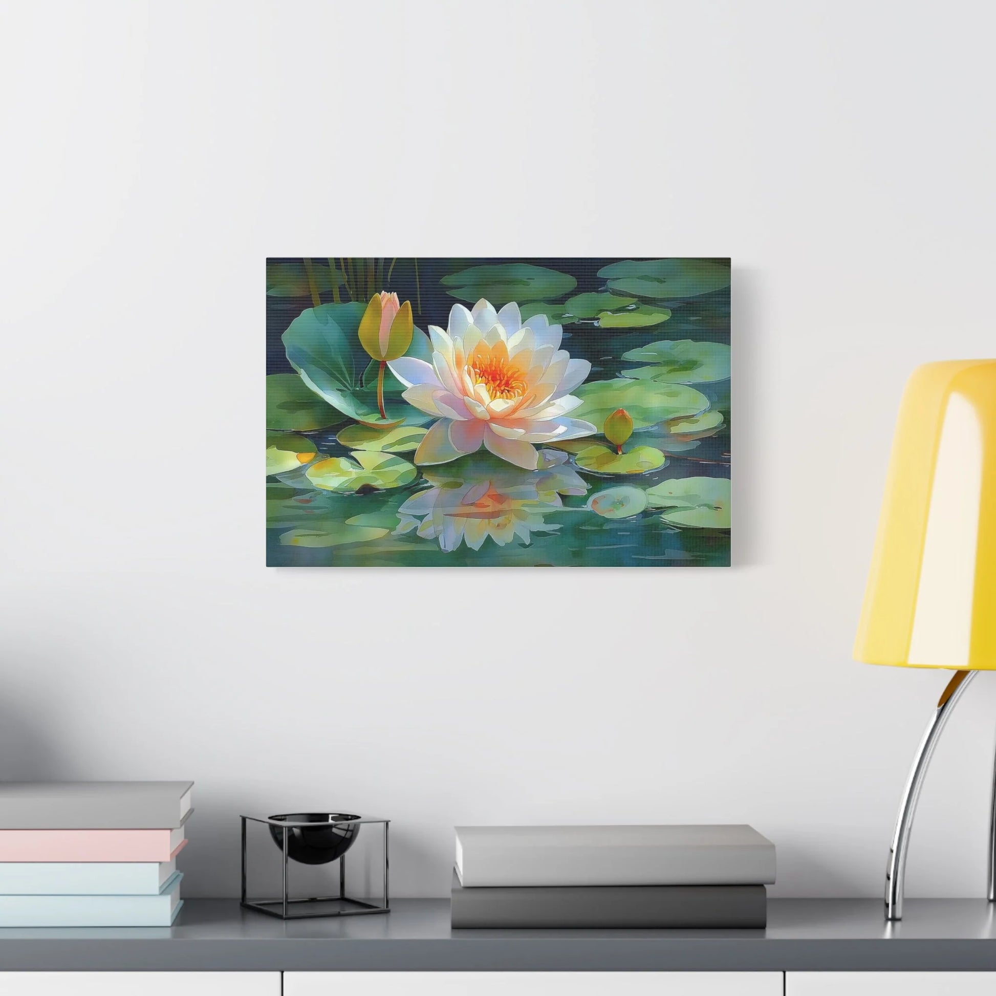 Tableau Lotus dans un studio de yoga