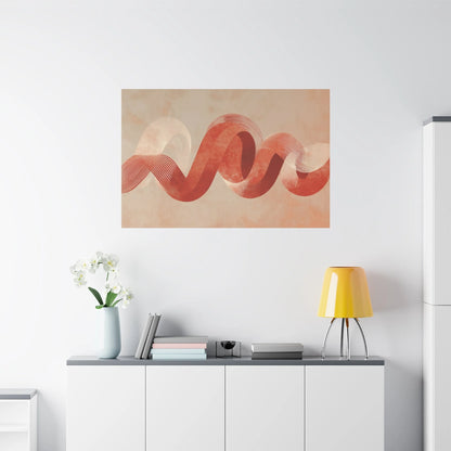 Décoration murale terracotta — geste suspendu, format horizontal