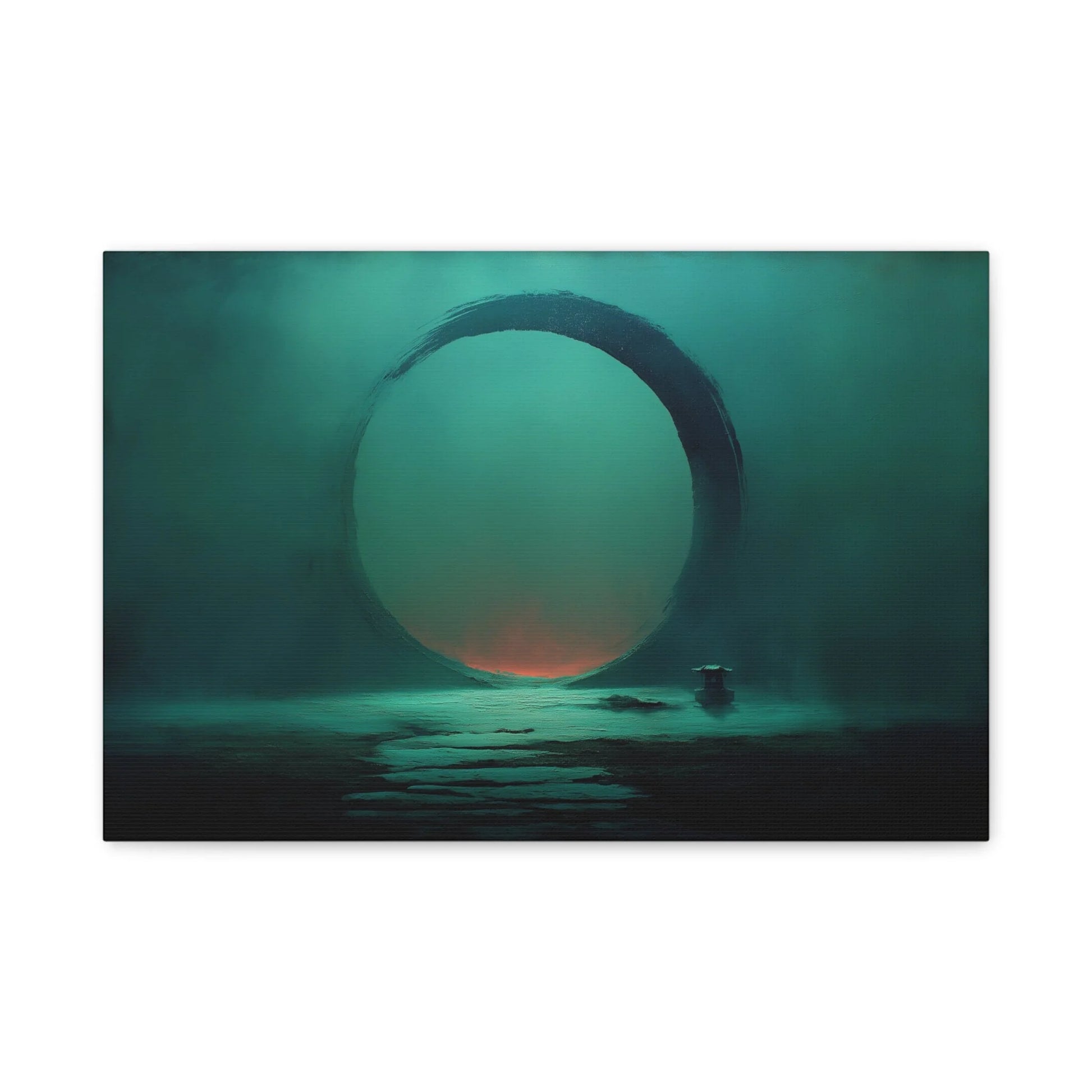 Tableau Zen Enso Vert Sauge - Cercle du Silence