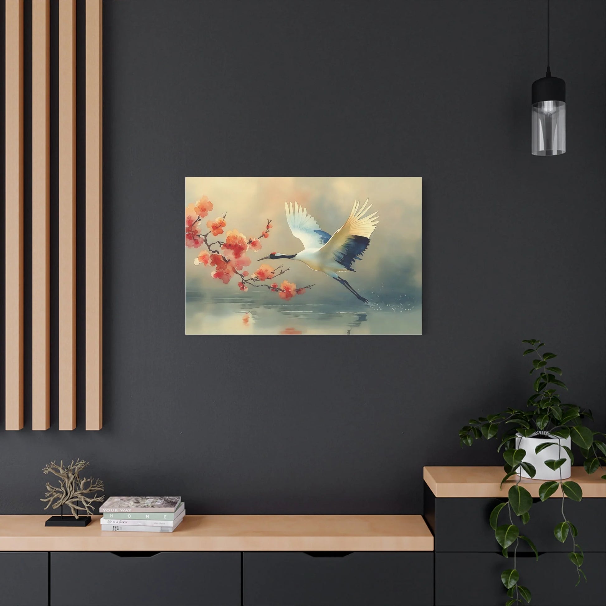 Tableau Grue atmosphère longévité culture japonaise