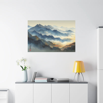 Tableau Brume zen dans un salon contemporain