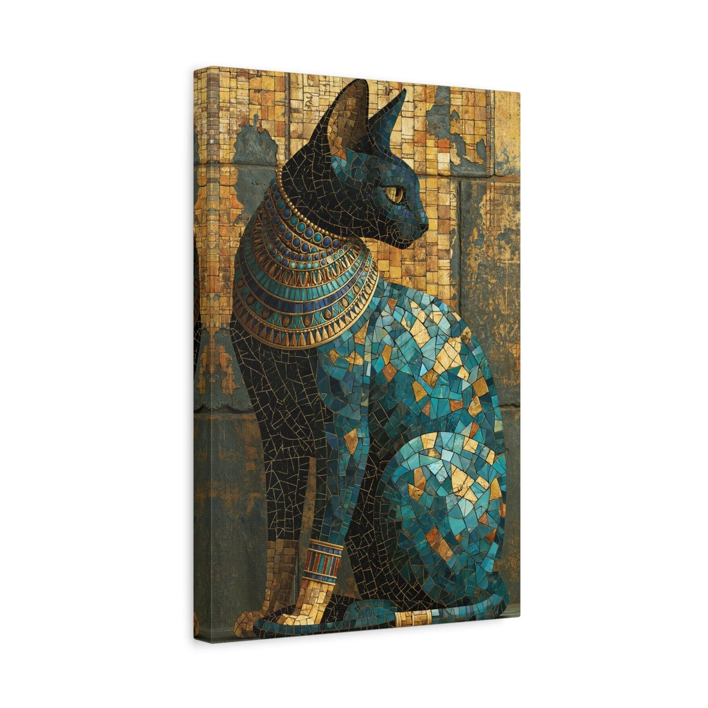 Tableau en Mosaïque Chat Égyptien Bastet - Gardienne du Nil - ambiance chambre adolescent
