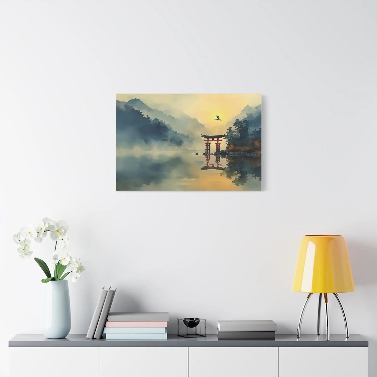 Tableau Torii rouge zen format horizontal grand pan de mur