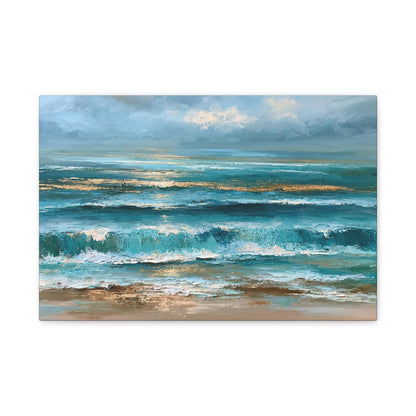 Mer abstraite en bandes bleu sable et ecume blanche - Art Virtuoso - vue 1/20