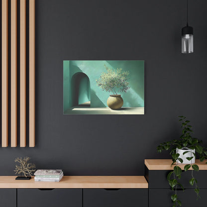 Tableau Cour vert sauge atmosphère solaire