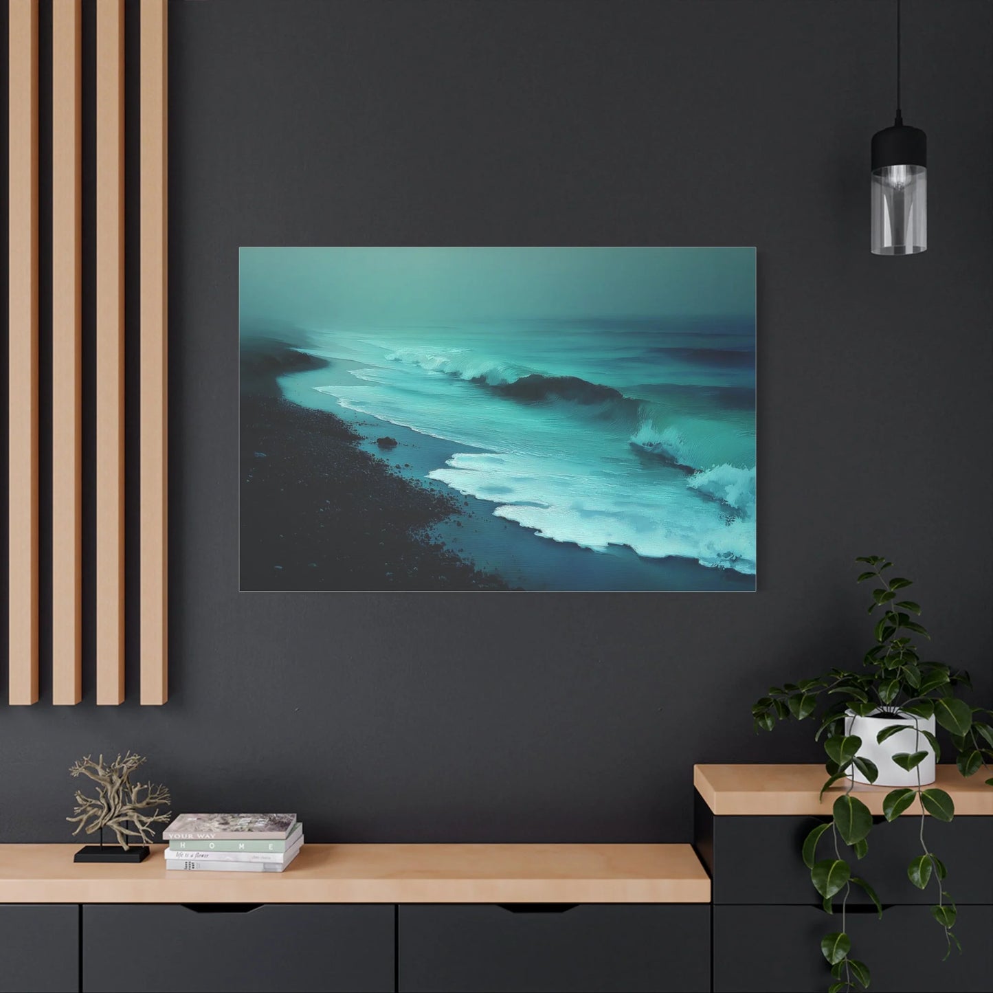 Tableau Mer Vert Sauge - Souffle des Vagues — Art Virtuoso