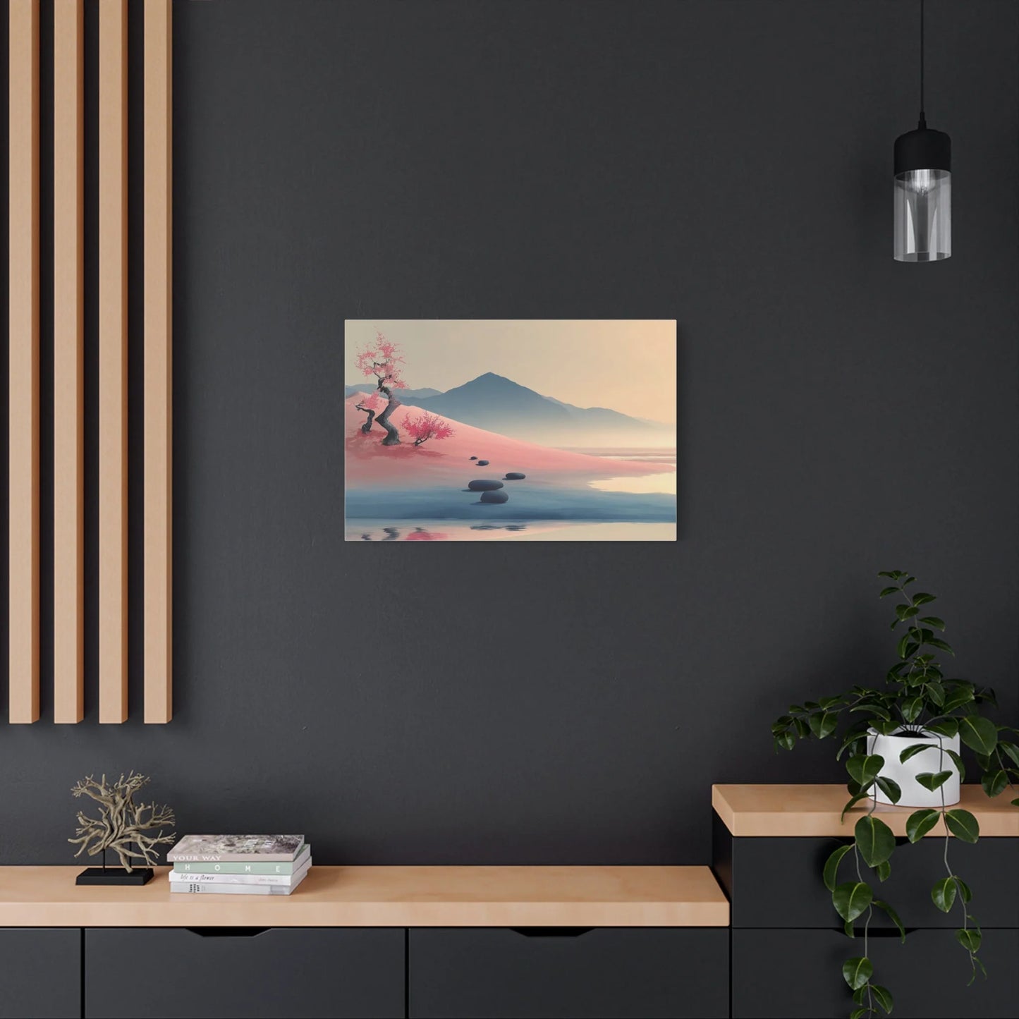 Tableau Rose zen sur toile de coton 470 g/m²