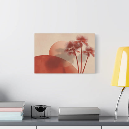 Tableau tableau Art déco palmiers — soleils superposés