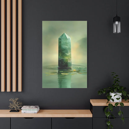 Tableau Cristal Jade Zen - Pilier de Lumière — Art Virtuoso