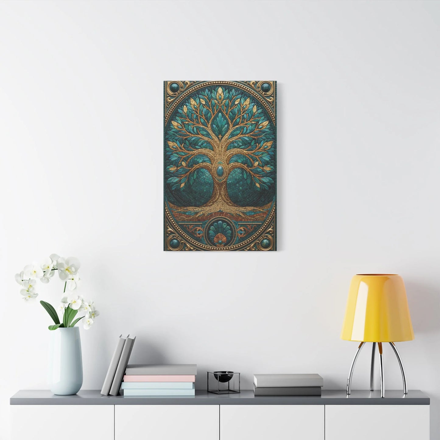 Tableau en Mosaïque Arbre de Vie - Racines Sacrées - grand format salon spacieux