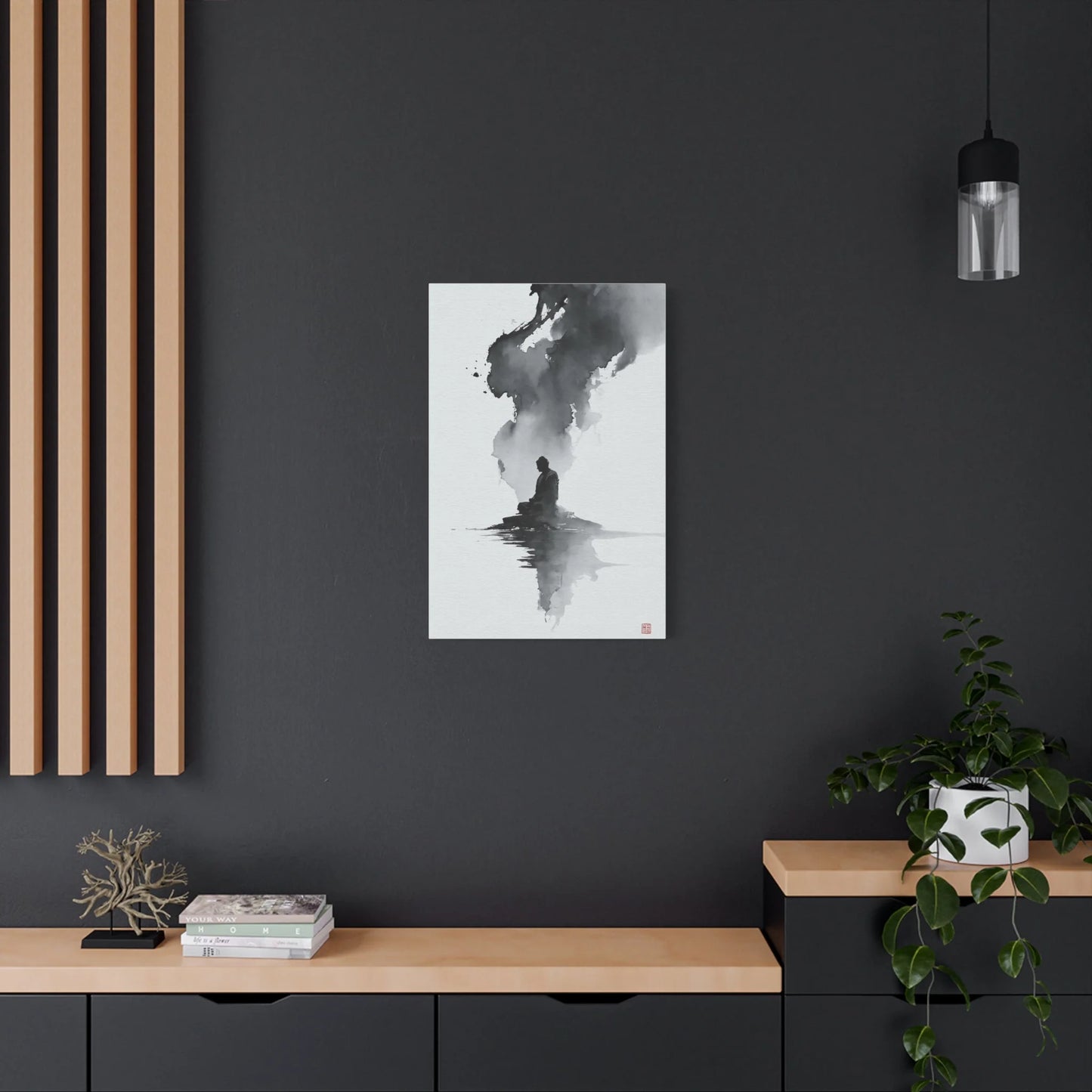 Tableau Calligraphie Bouddhique - Sagesse en Sumi-e - vue intérieur architecte