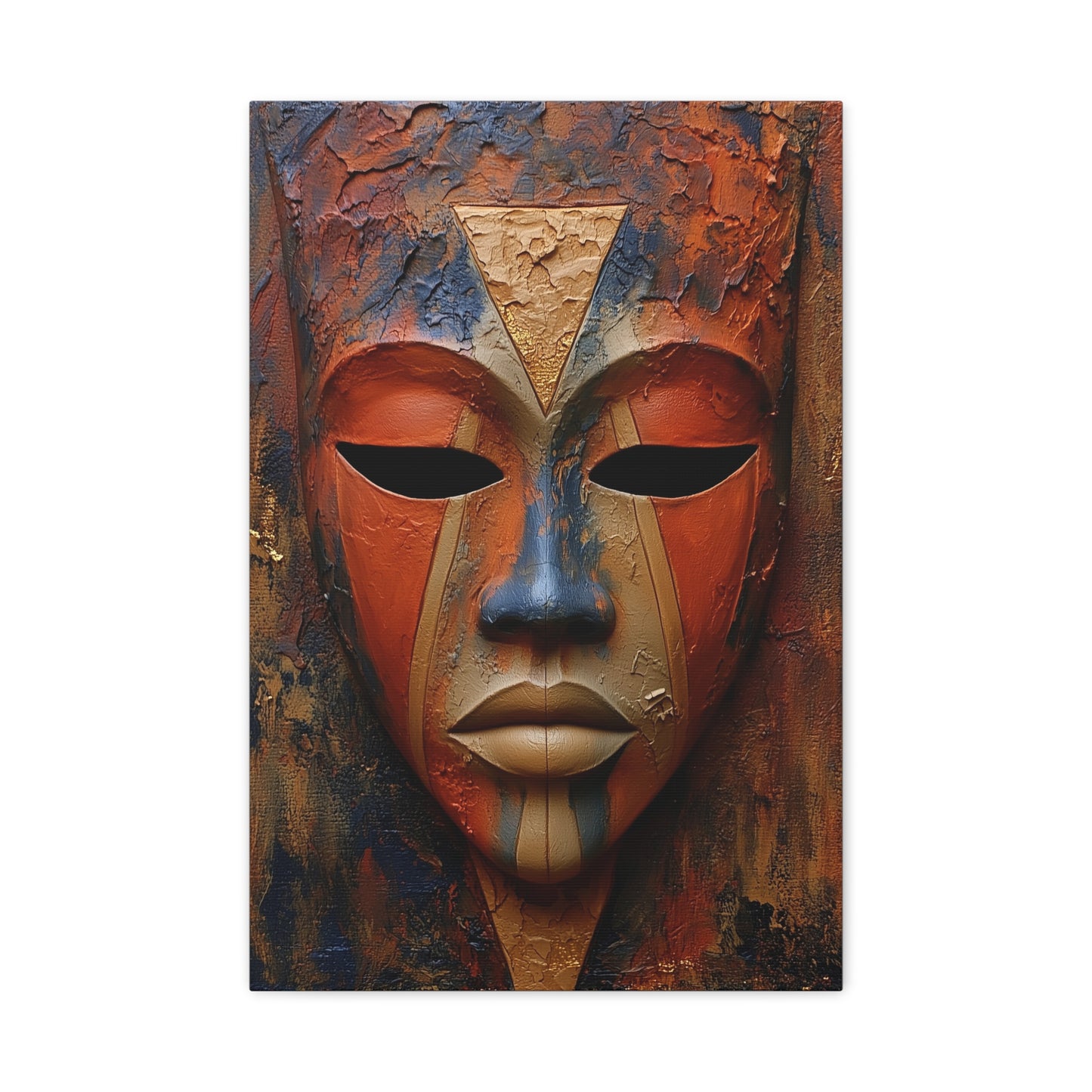 Tableau Masque Africain Terracotta - format M - Art Virtuoso