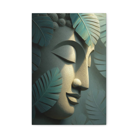 Tableau Bouddha Vert Sauge - Murmure du Temple