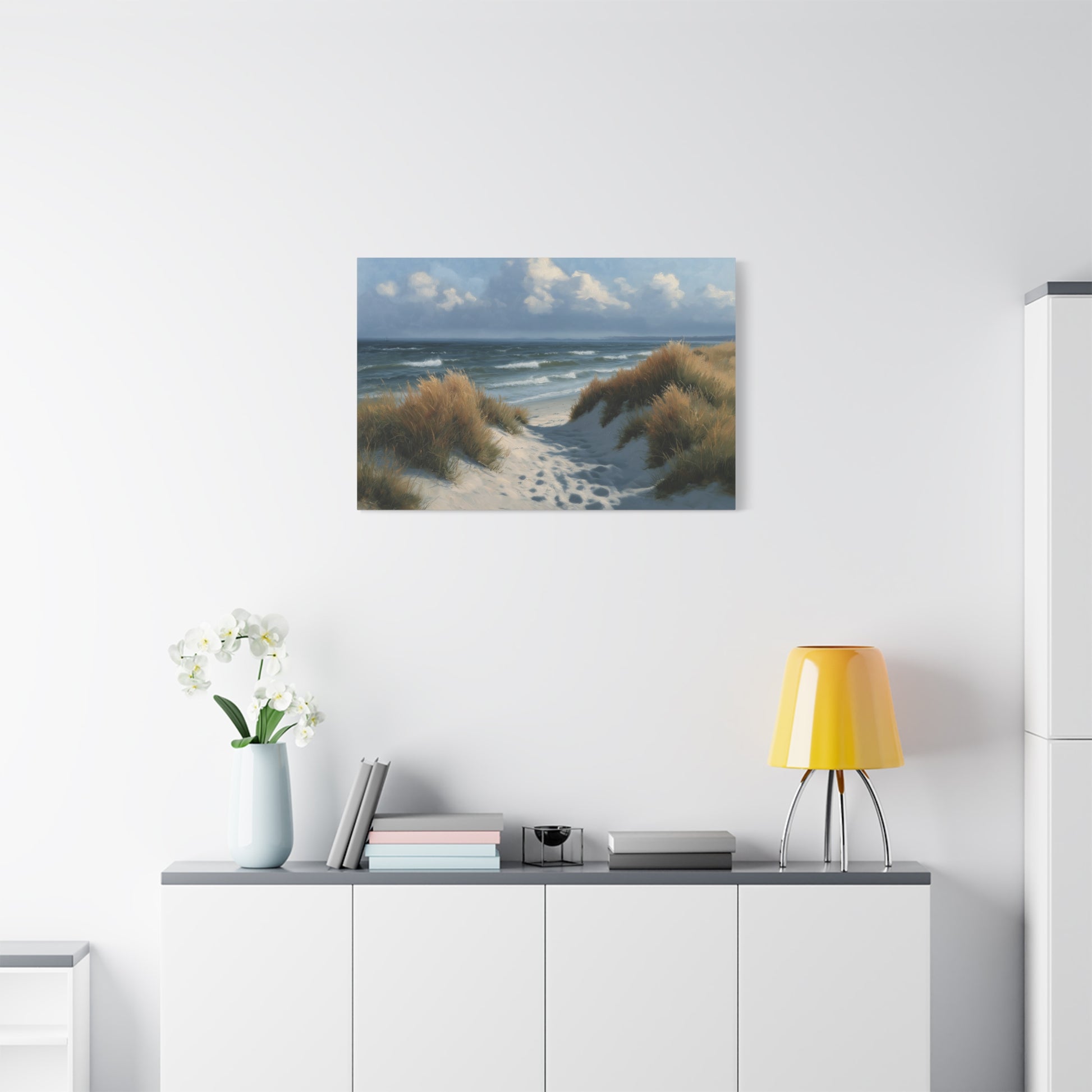 Dunes grises avec oyats et chemin de sable vers la mer du Nord - Art Virtuoso - vue 16/20