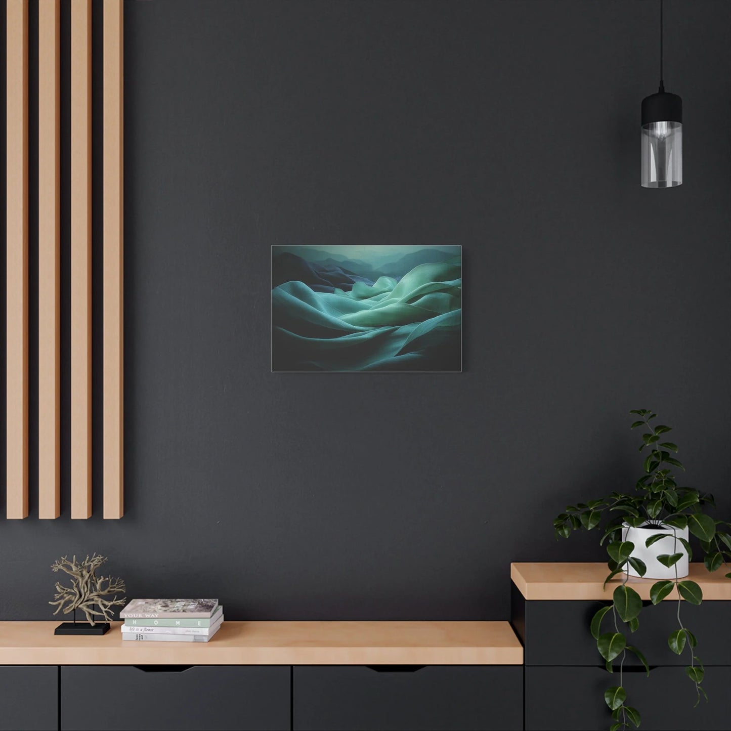 Tableau Détail de la trame du tissu vert sauge