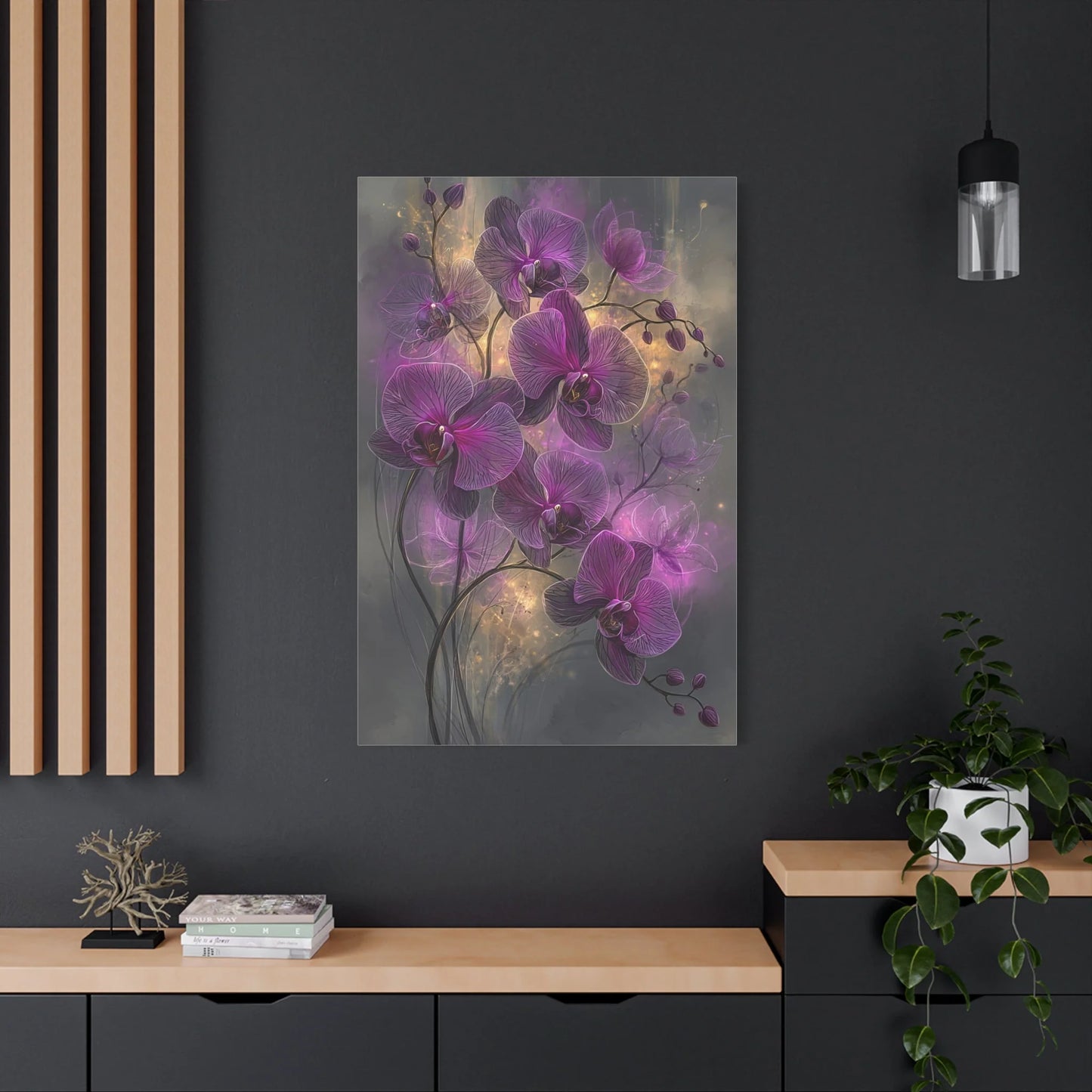 Tableau Orchidée Violet - Constellation Florale — Art Virtuoso