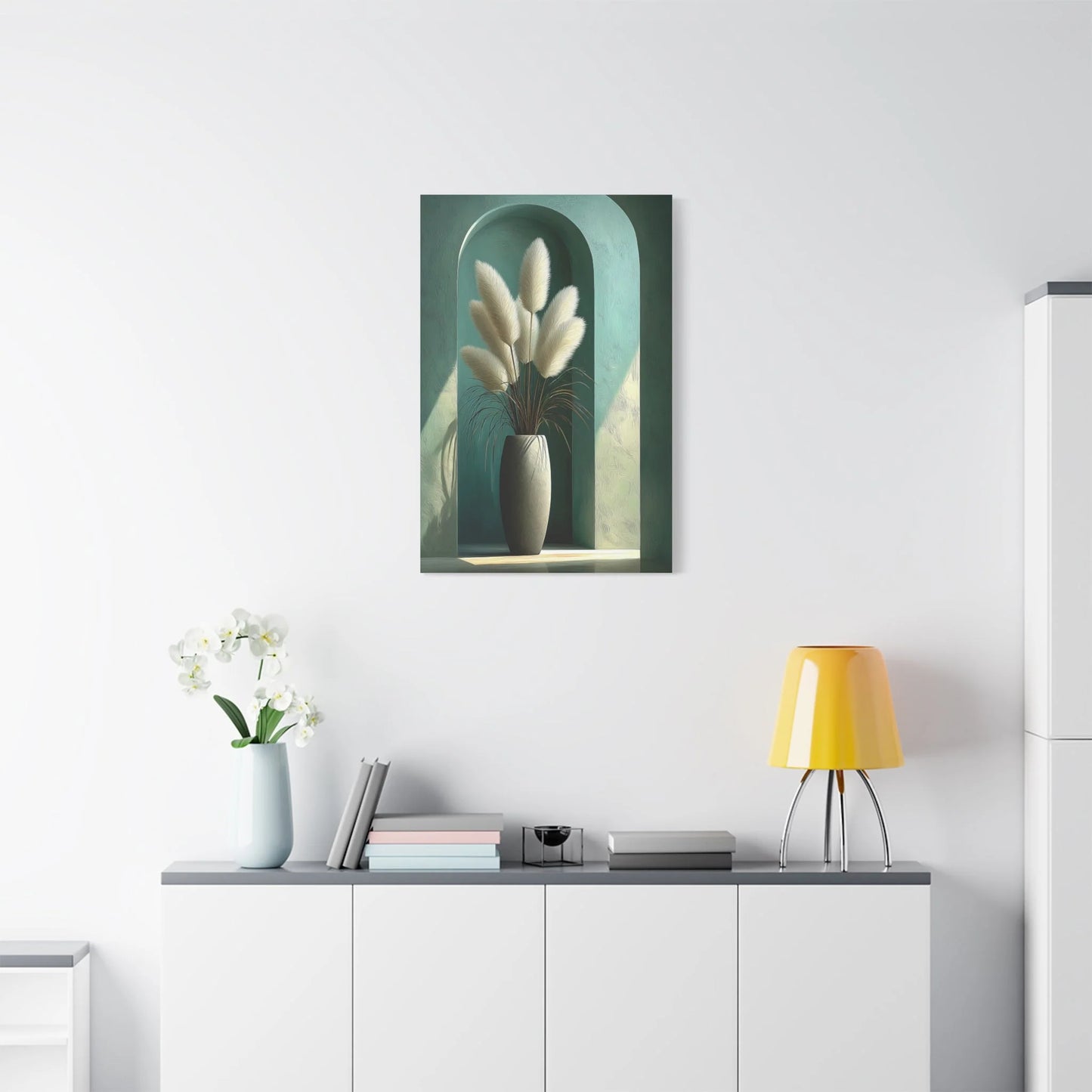 Tableau Tableau pampas vert sauge ambiance méditerranéenne