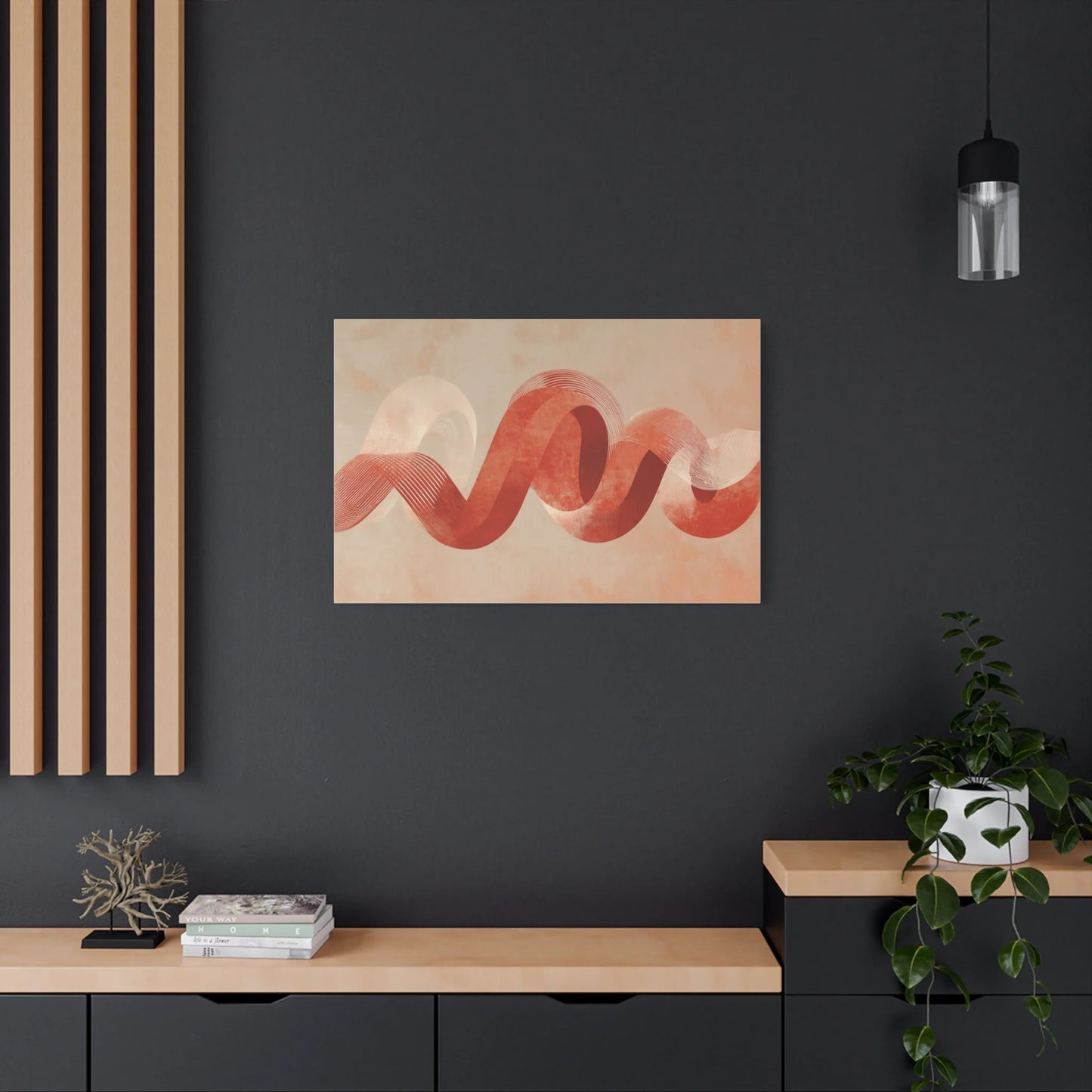 Tableau ruban XXL — point focal d une pièce contemporaine