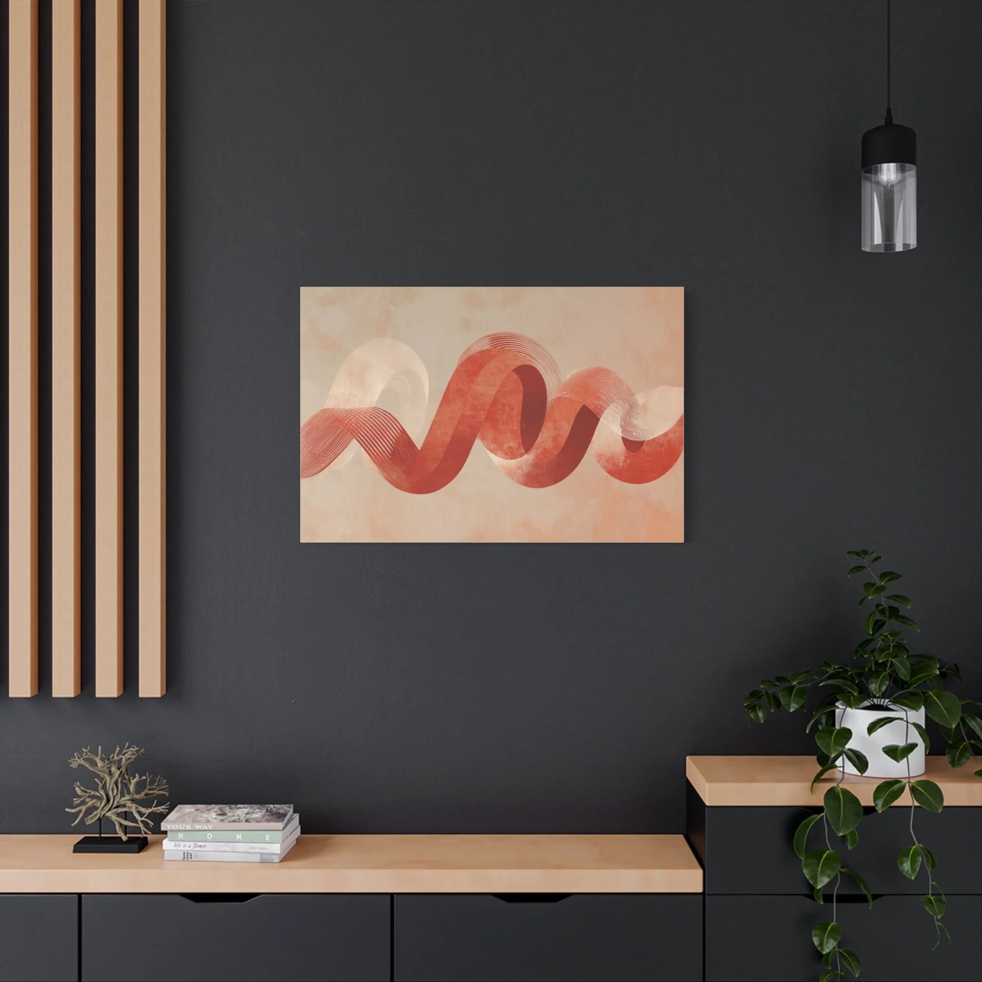 Tableau ruban XXL — point focal d une pièce contemporaine