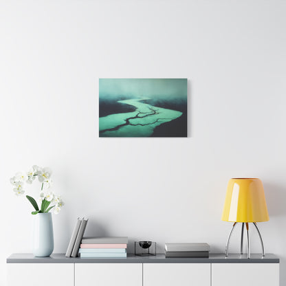 Tableau Méandres vert sauge atmosphère islandaise