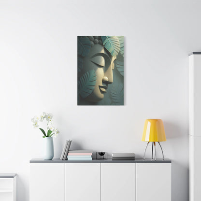 Tableau Bouddha vert sauge toile imprimée haute définition
