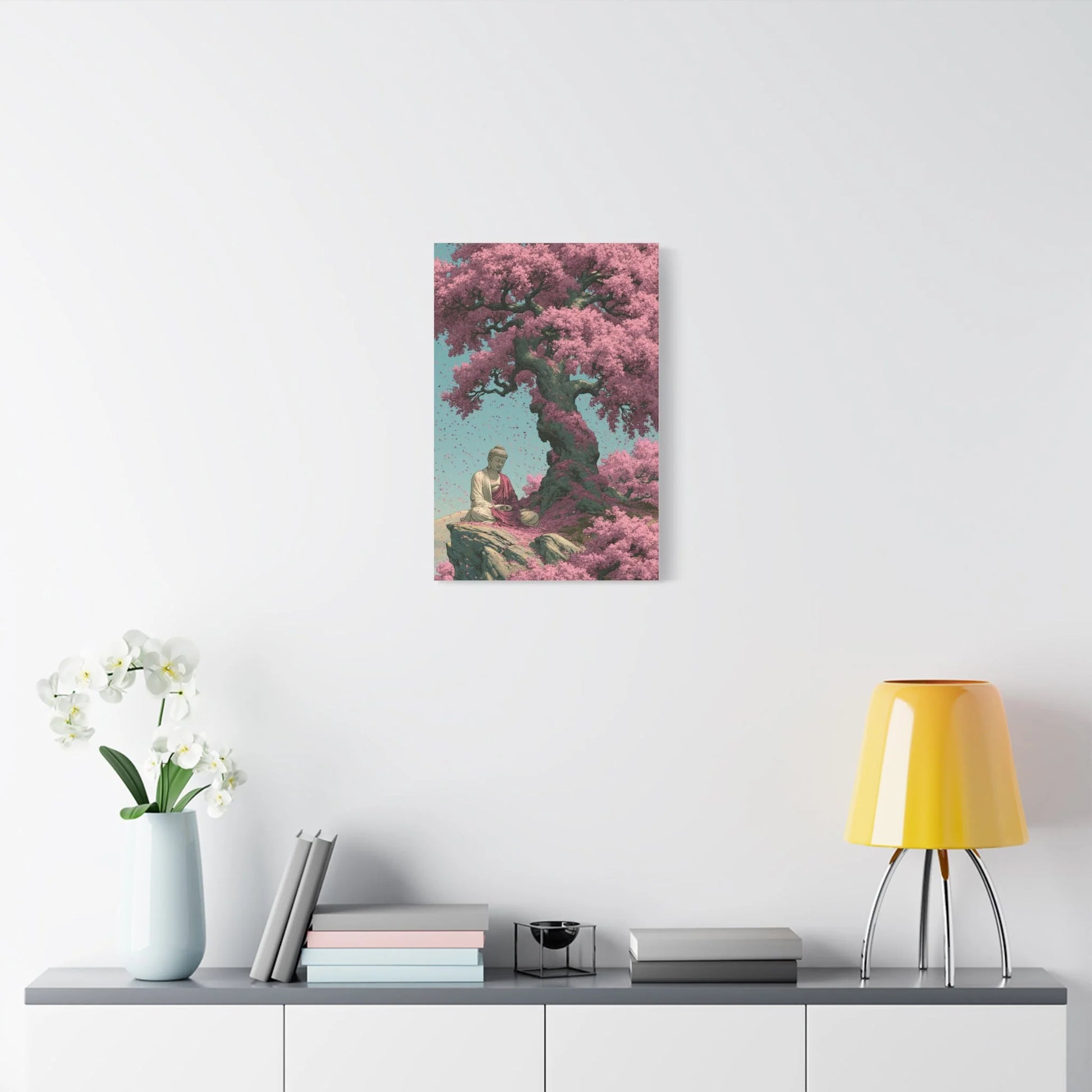 Tableau Bouddha Sakura - Cerisier en Fleurs Japonais - ambiance chambre adulte