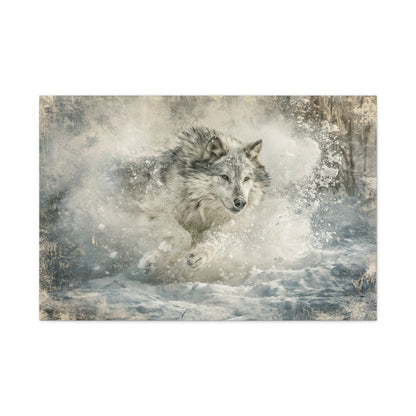 Tableau Loup en Course - Souffle du Sprint - ambiance bureau créatif