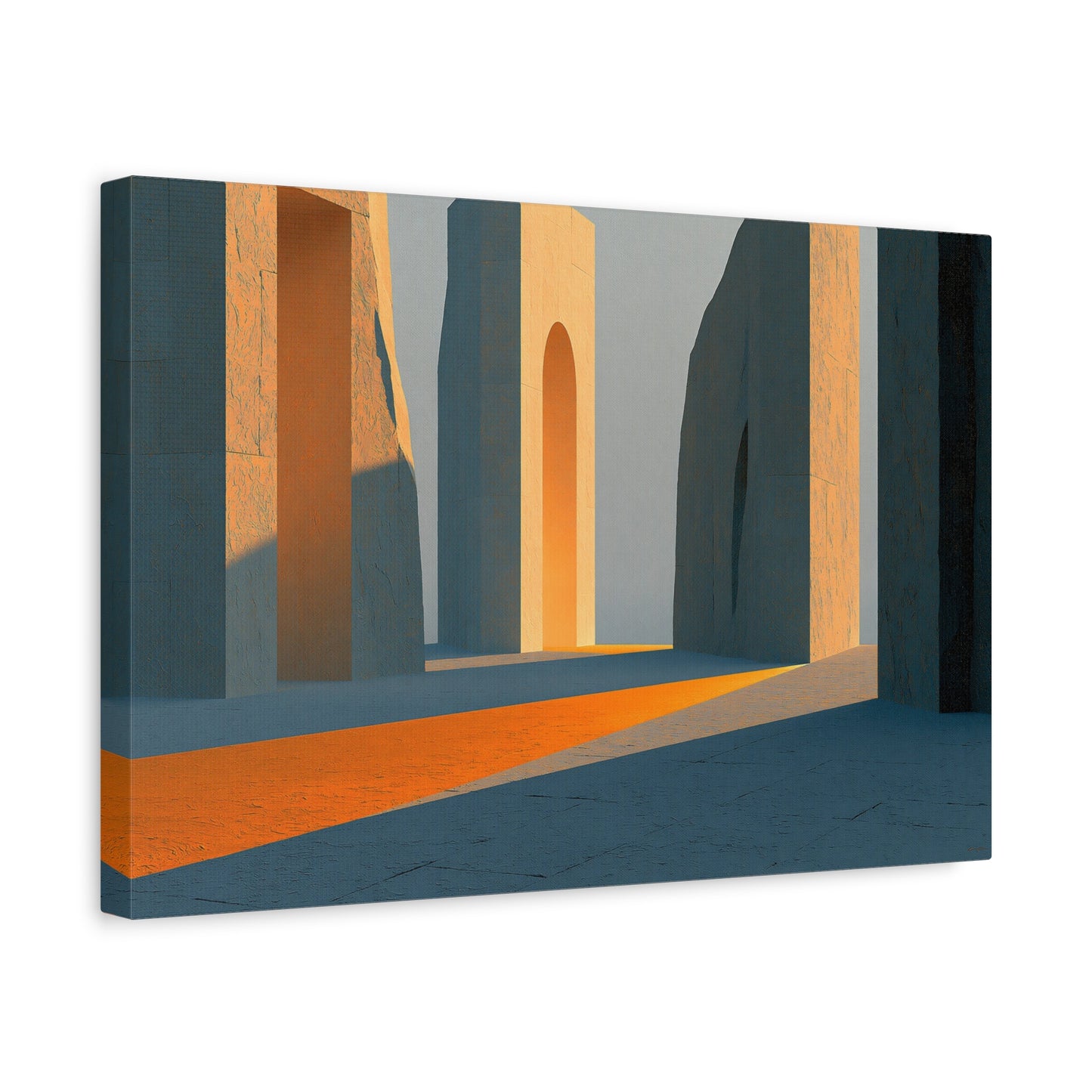 Grand Tableau Beige Or Portique Soleil
