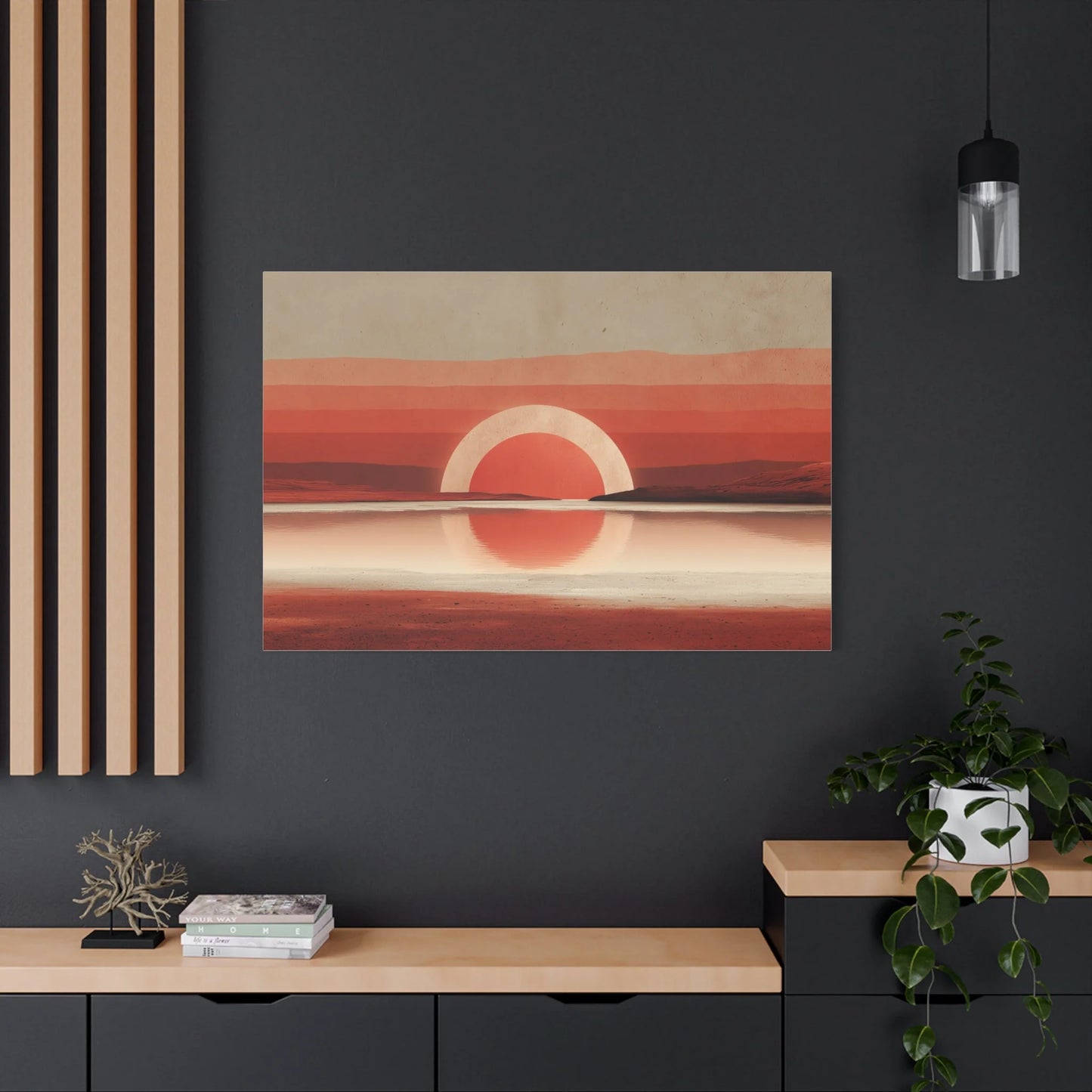 Tableau Horizon Marin Abstrait Terracotta - Voûte Solaire — Art Virtuoso