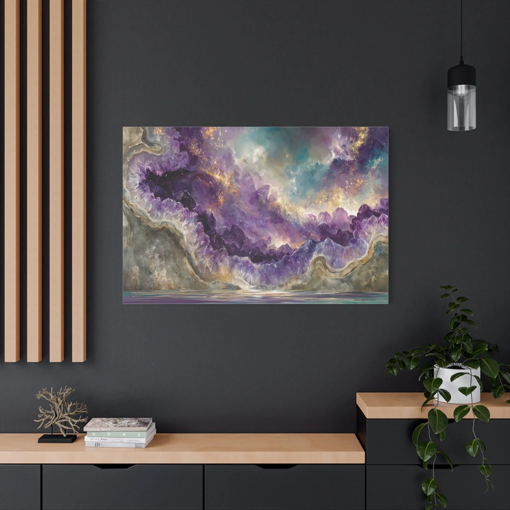 Tableau Améthyste Violet - Géode Cosmique — Art Virtuoso